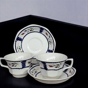 Set of Two Adams LANCASTER English Ironstone Cup & Saucer Made in England